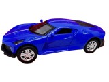 Macheta Bugatti Chiron albastra metal 1:43 cu usi deschise, lumini si sunete
