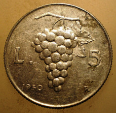 1.779 ITALIA STRUGURI 5 LIRE 1950 foto