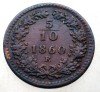 F.269 AUSTRIA 5/10 KREUZER 1860 E RARA, Europa, Cupru (arama)