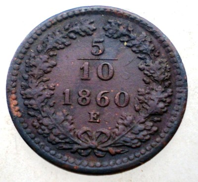 F.269 AUSTRIA 5/10 KREUZER 1860 E RARA foto