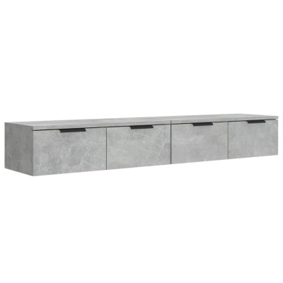 Dulapuri perete, 2 buc., gri beton, 68x30x20 cm, lemn prelucrat foto