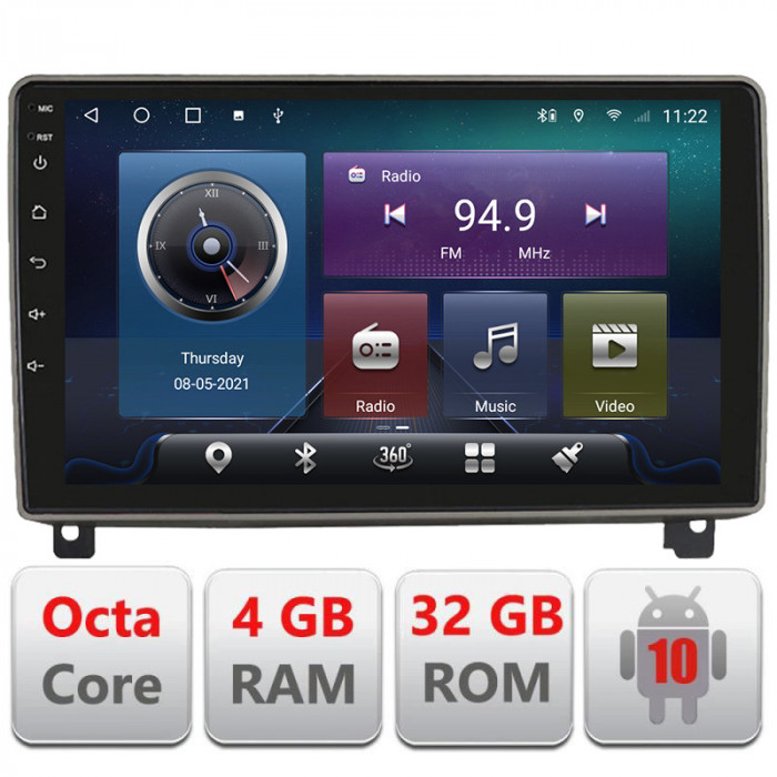 Navigatie dedicata Peugeot 407 2004-2011 4+32 GB Octa core Android radio gps internet KIT-407+EDT-E409 CarStore Technology