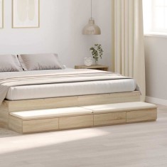 vidaXL Sertare de pat, stejar sonoma, 200x36,5x16,5 cm lemn prelucrat