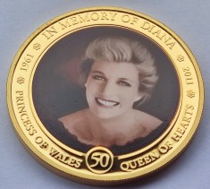 406. Moneda Insulele Cook 1 dollar 2011 (Princess Diana - In Memory)