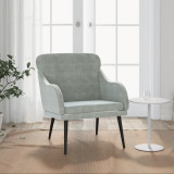 VidaXL Fotoliu, gri deschis, 63x76x80 cm, catifea 351436