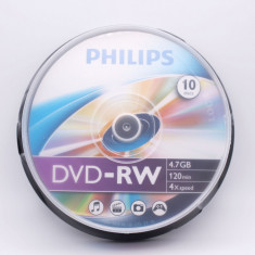 Lot 10 bucati Philips DVD-RW 4.7 GB 4X - sigilate