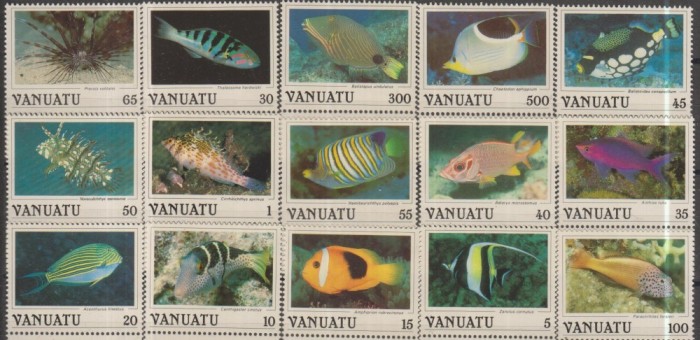 Timbre cu pești din Vanuatu
