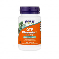 Chromium GTF, Crom 200mcg, Now Foods, 100 tablete foto