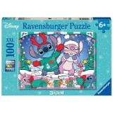 Cumpara ieftin Ravensburger - Puzzle Disney Stitch in spiritul Craciunului 100 piese XXL