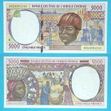 Congo 5.000 Francs 2000 &#039;Africa Centrala&#039; UNC serie: 0026092341 p#104C