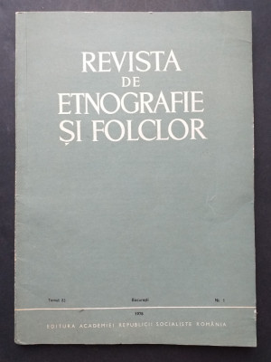 Revista de Etnografie si Folclor 1978, Tomul 23, Nr. 1 foto