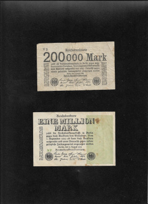 Set Germania 200000 + 1000000 marci mark 9 august 1923 foto
