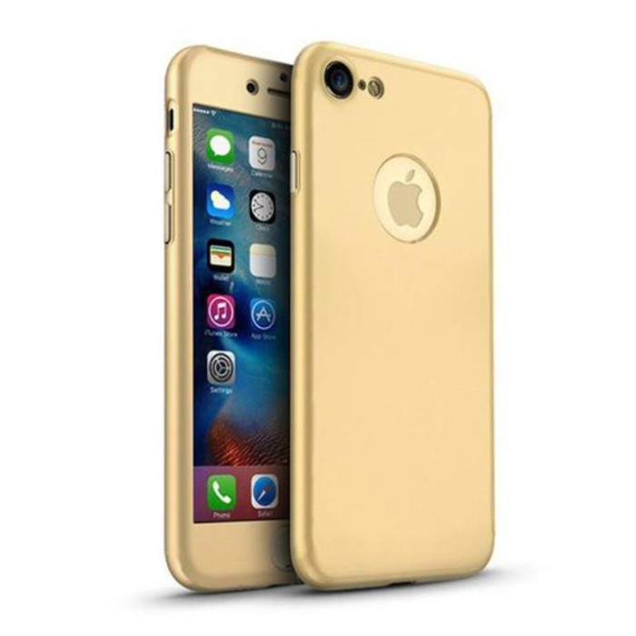 Husa Fullcover iPhone 7 iPhone 8 iPhone SE 2 2020 Gold 360&deg; Joyroom + Folie Sticla