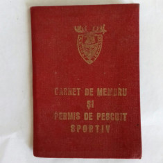 CARNET DE MEMBRU SI PERMIS DE PESCUIT SPORTIV - RSR