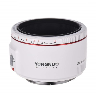 Obiectiv Manual Yongnuo YN 50mm f1.8 II Alb pentru Canon EOS foto