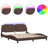 Cumpara ieftin Cadru de pat cu LED fara saltea, Zadar, maro, 180x200 cm