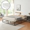 Pat metalic Concordia cu saltea 180 x 200 cm negru [en.casa] HausGarden Leisure
