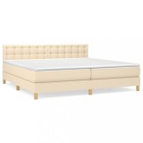 Cumpara ieftin Pat box spring cu saltea, crem, 200x200 cm, textil