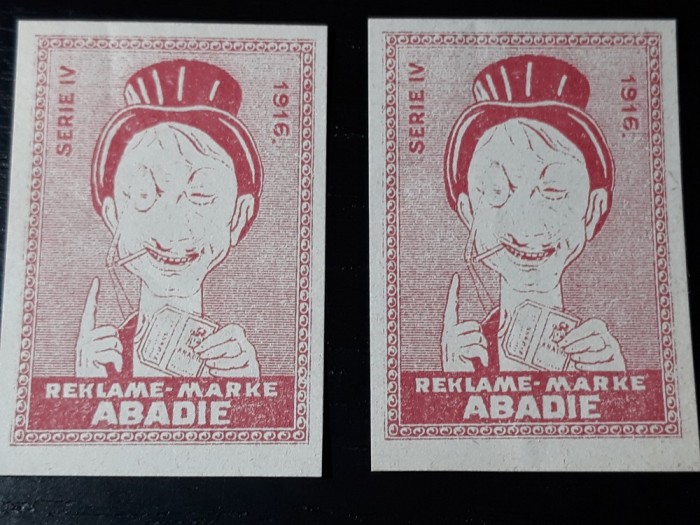 TIMBRE RECLAMA TIGARI - REKLAME MARKE - ABADIE - SERIE IV - 1916 - AUSTRIA -RARE