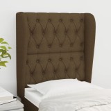 VidaXL Tăblie de pat cu aripioare maro &icirc;nchis 83x23x118/128 cm textil 3118269