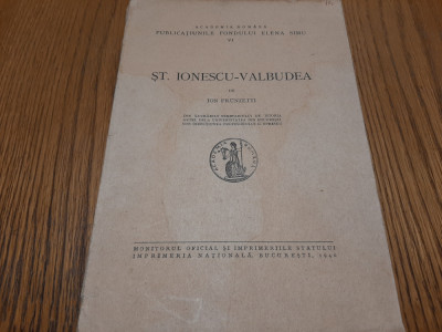 STEFAN IONESCU-VALBUDEA - Ion Frunzetti - 1940, 32 p.+ XVI ilustratii foto