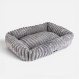 Culcus pentru Caini Gri din Catifea Reiata - Dimensiune 75x58x19cm, CMCLASS