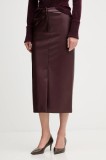 Sandro Ferrone fustă culoarea bordo, midi, drept, S15YBFRIBES