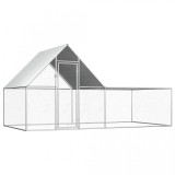 Coteț de găini, 4 x 2 x 2 m, oțel galvanizat, vidaXL