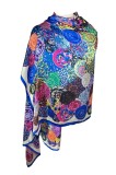 Esarfa tip sal ED, Dacali, alb/albastru, 185x90cm, Multicolor, Marime universala
