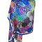 Esarfa tip sal ED, Dacali, alb/albastru, 185x90cm