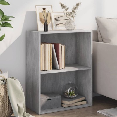 vidaXL Bibliotecă cu 2 rafturi, gri beton, 60 x 30 x 76,5 cm, PAL 800967 foto