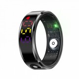 Cumpara ieftin Inel inteligent iSEN R12 Negru, Ritm cardiac, Oxigen in sange, HRV, Stres, Somn, Contor pasi distanta si calorii, Temperatura, Moduri sport, Fotografi