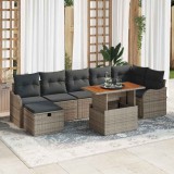 Cumpara ieftin Set de canapele pentru grădină cu pernă 8 pcs Gri Rattan poli