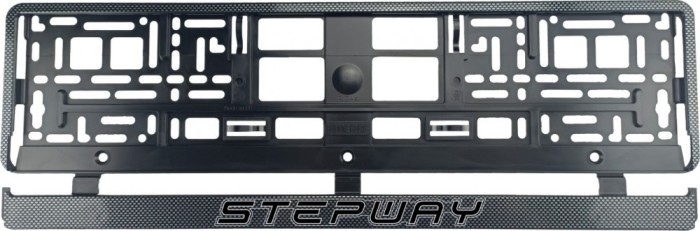 Set 2 bucati, suport numar inmatriculare Carbon, Stepway