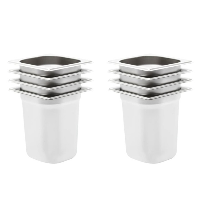 vidaXL Recipiente Gastronorm 8 buc. GN 1/6 200 mm oțel inoxidabil 50909