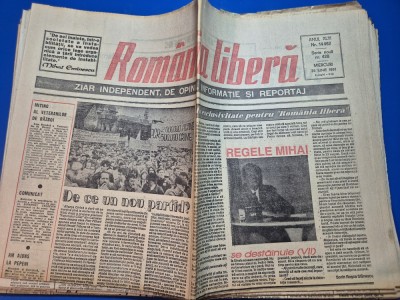 ziarul romania libera 26 iunie 1991 - art. maria tanase,regele mihai se dastanuie foto