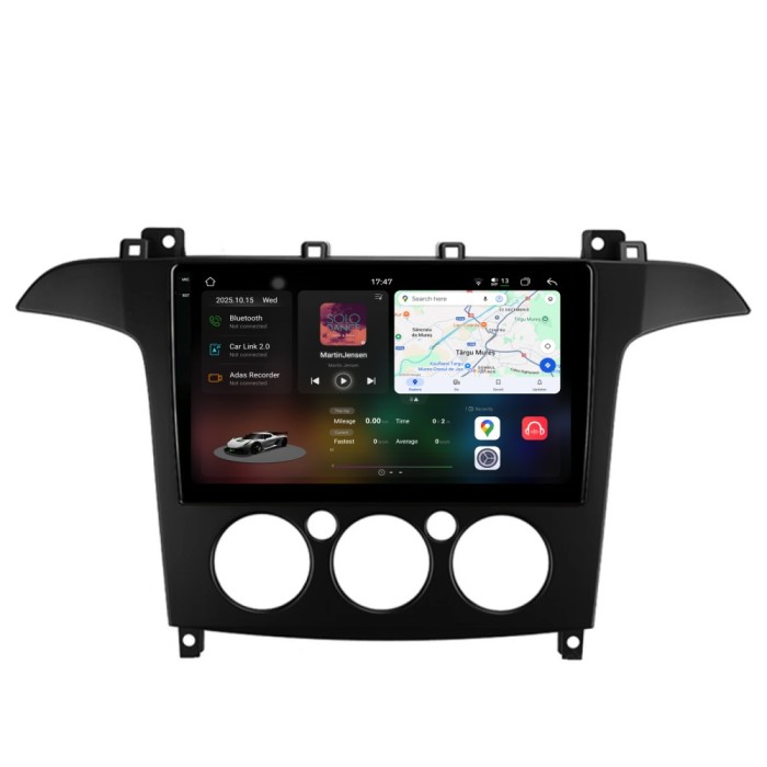 Navigatie Dedicata Ford S-Max (2006 - 2015), 2K, 12Gb Ram, 256Gb Stocare, Carplay, Clima manuala