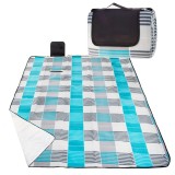 Patura pentru picnic sau plaja, cu folie izolatoare si maner, 200x300cm, albastru gri Household NewTrend