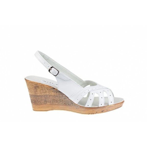 Sandale dama cu platforma S88ALB - Made in Romania