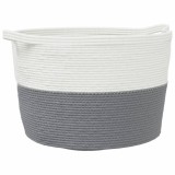 Cumpara ieftin Cos de rufe, gri si alb, &Oslash;60x36 cm, bumbac