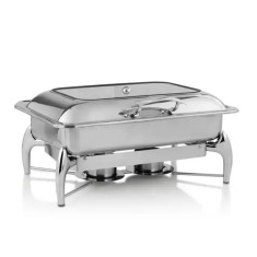 Chafing dish inox cu 2 tavi, dimensiuni 58x44x18 cm