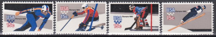 SUA 1980 - Jocurile Olimpice de iarnă - Lake Placid, Perf. 11x10 1/2, MNH