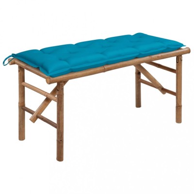 vidaXL Bancă de grădină pliabilă cu pernă, 118 cm, bambus 3063868 foto