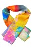 Esarfa Dama Patrata Albastru Portocaliu 70x70 cm Matase Tip CA Accesoriu Moda Elegant