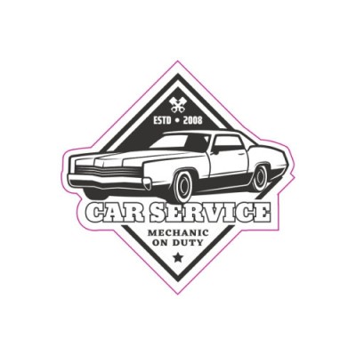 Abtibild &amp;quot;RETRO CAR SERVICE&amp;quot; Cod:TAG 011 / T2 Automotive TrustedCars foto