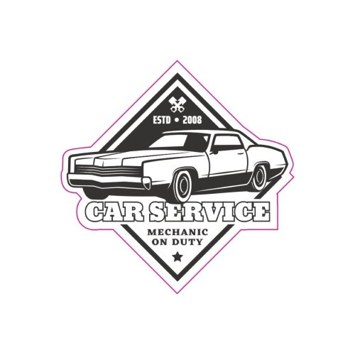 Abtibild &quot;RETRO CAR SERVICE&quot; Cod:TAG 011 / T2 Automotive TrustedCars
