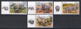 Angola 2018 - Rinoceri, Serie cu Tapsuri pe St&acirc;nga, MNH