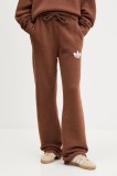 adidas Originals pantaloni de trening cu amestec de l&acirc;nă Knitted Pants culoarea maro, cu imprimeu, KF2535