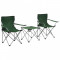 Set masa si scaune de camping, 3 piese, verde