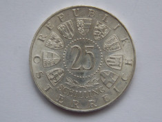 25 SCHILLING 1958 AUSTRIA-COMEMORATIVA-argint foto